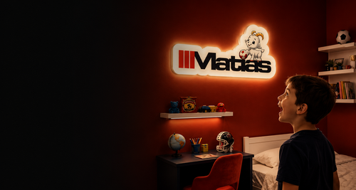 Lámpara LED personalizada con nombre